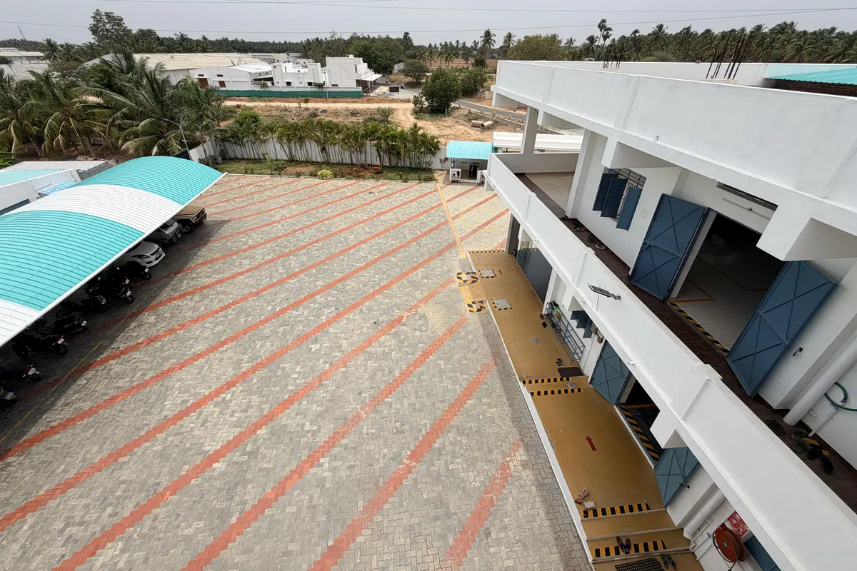 The Sri Ashwath Knits site seen from the roof of the main block